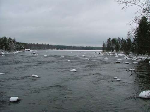 Siikakoski rapid river landscape in Konnevesi, Finland free photo