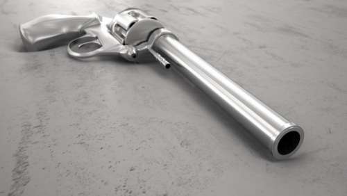Silver Metal Gun with a Long Barrel free photo