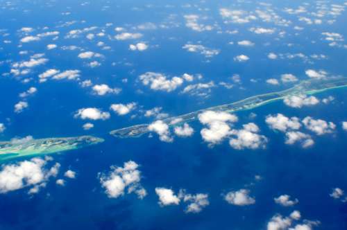 Sky and Clouds over the Landscape of the Maldives free photo