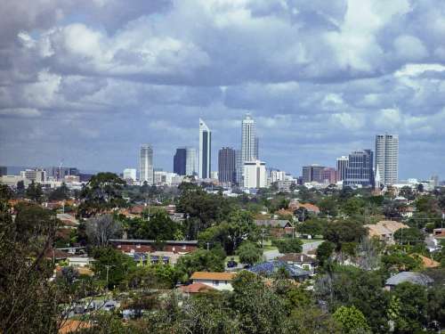 Skyline and Cityscape view of Perth, Australia free photo