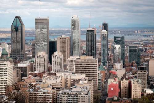 Skyline and Skyscrapers of Montreal, Quebec, Canada free photo