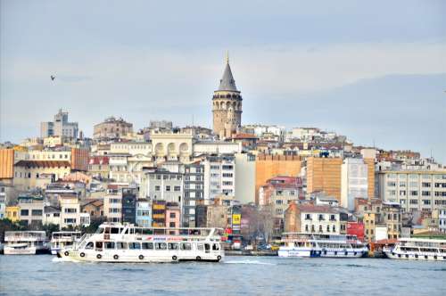 Skyline with buildings and Cityscape in Istanbul, Turkey free photo