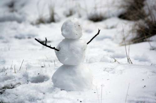 Small Snowman in winter free photo