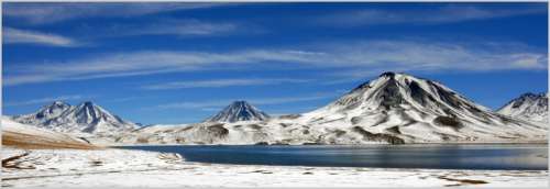 Snowy landscape in the Mountains in Chile free photo