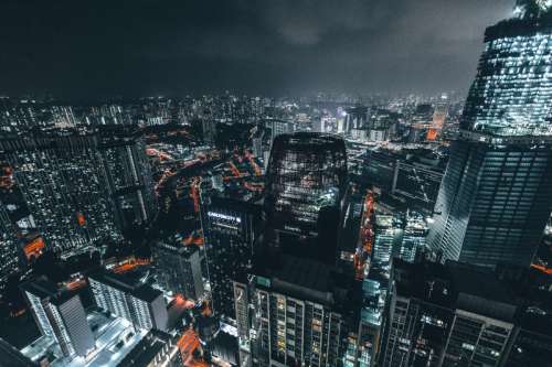 Sprawling metropolis cityscape in Singapore free photo