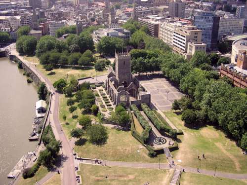 St Peter's ruined church in Castle Park, Bristol free photo