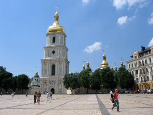 St. Sophia's bell tower in Kiev, Ukraine free photo