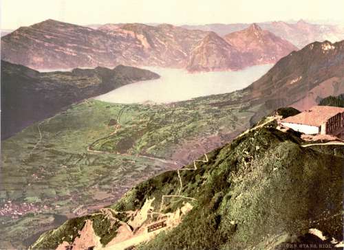 Stans from the Stanserhorn Around 1900 in Switzerland free photo