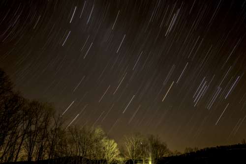 Star Trails at the Pavilion at Echo Bluff State Park, Missouri free photo