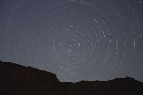 Star Trails Spinning at night free photo