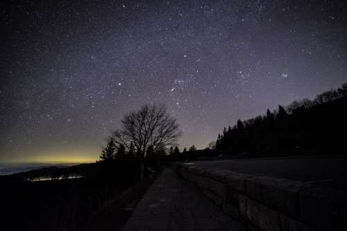 Stars above Newfound Gap at Great Smokey Mountains National Park, Tennessee free photo