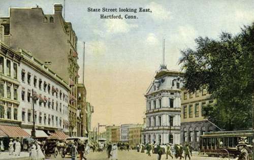 State Street in 1914 in Hartford, Connecticut free photo