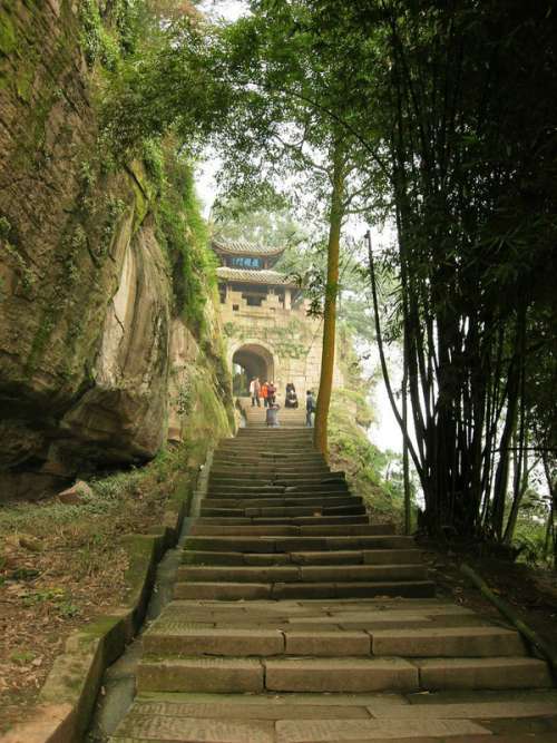 Steep path up to the front gate of Fishing Town in Chongqing, China free photo