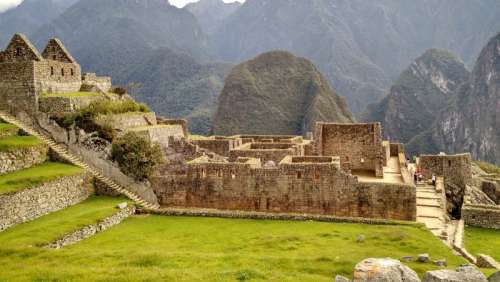 Stone buildings and temples in Machu Picchu, Peru free photo