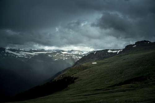 Storm Clouds, landscape, and Mountains in Grand Lake, Colorado free photo