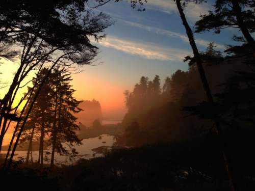 Sunset landscape at Olympic National Park, Washington free photo