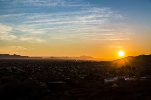 Sunset landscape in Phoenix, Arizona free photo