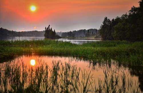 Sunset over the Wetlands in Quebec, Canada free photo