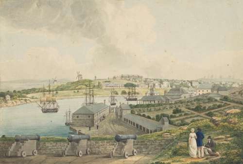 Sydney Cove from Dawes Point in 1817, New South Wales, Australia free photo