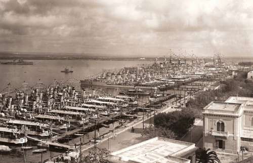 Taranto naval base in the 1930s in Italy free photo
