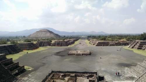 Teotihuacan landscape with Pyramids, Mexico free photo