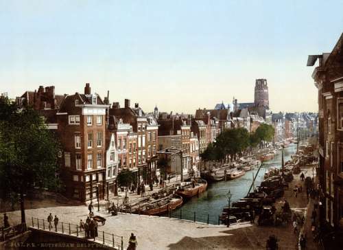 The Delftsevaart in Rotterdam, Netherlands around 1900 free photo