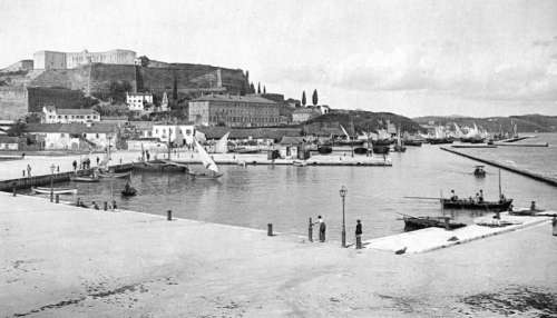 The harbour of Corfu in 1890 in Corfu, Greece free photo