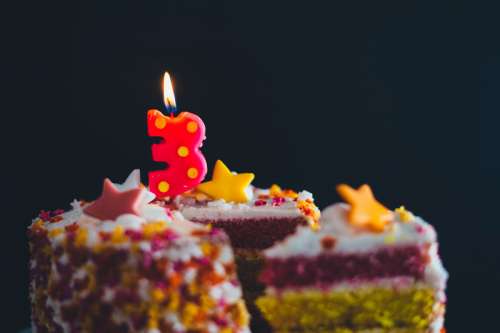 Third birthday celebration and cake free photo