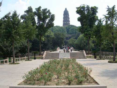 Tiger Hill Pagoda in Suzhou, China free photo