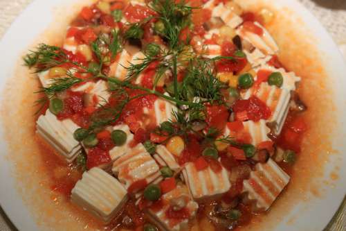 Tofu with Tomato Sauce free photo