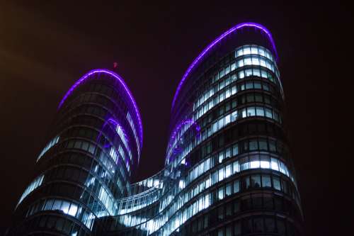 Towers at night in Zagreb, Croatia free photo