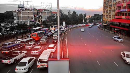 Traffic in the streets of Nairobi, Kenya free photo