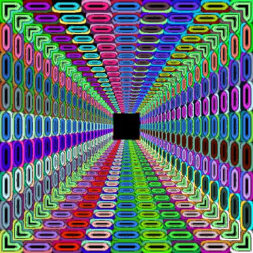 Tunnel with bright colors and patterns vector art free photo