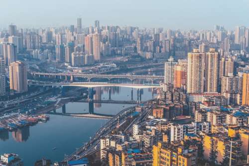Urban metropolis Cityscape in Chongqing, China free photo