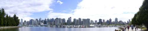 Vancouver skyline from Stanley Park in British Columbia, Canada free photo