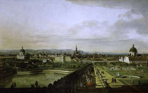 Vienna from Belvedere in 1758 in Austria free photo