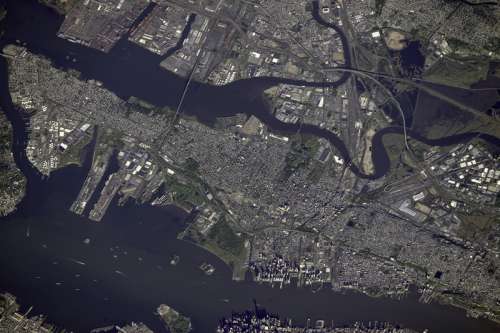 View of Jersey City from space, New Jersey free photo