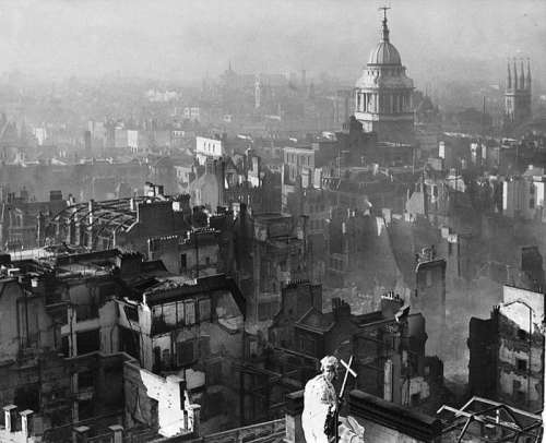View of London after the German Blitz in 1940 during World War II free photo