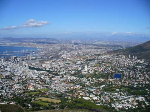 View of the City Bowl of Cape Town, South Africa free photo