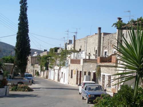 View of the village of Mesta in Chios, Greece free photo