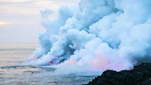 Volcanic Cloud at Kalapana, Hawaii, United States free photo