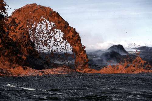 Volcano Spewing Lava at Hawaii Volcanoes National Park free photo