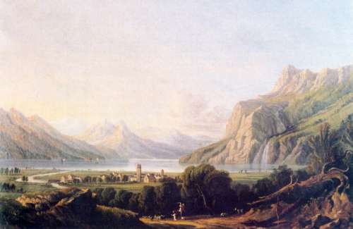 Walenstadt in 1800 in Switzerland free photo