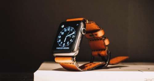 Watch with leather strap free photo