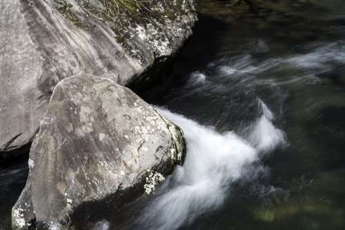 Water skirting around the round in Great Smoky Mountains National Park, North Carolina free photo