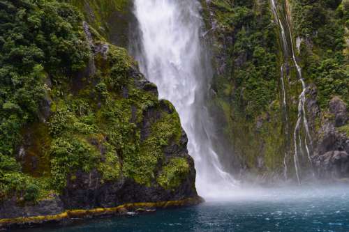 Waterfall Scenery and landscape in New Zealand free photo