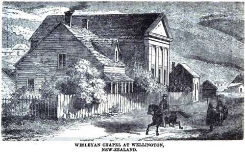 Wesleyan Chapel at Wellington, New Zealand in 1857 free photo