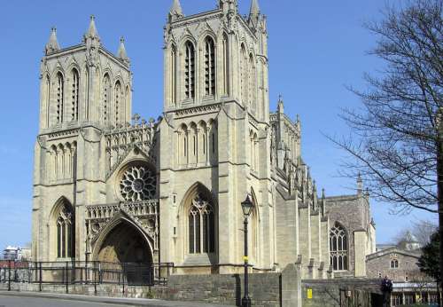 West front of Bristol Cathedral in England free photo