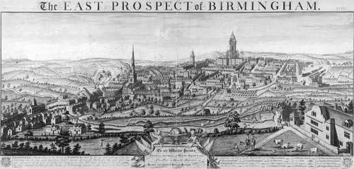 Westley in the East Prospect of Birmingham in 1732 free photo