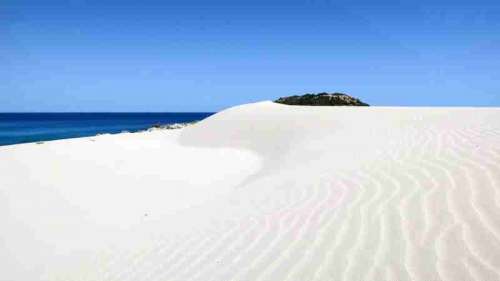 White sand beach landscape in Cyprus free photo